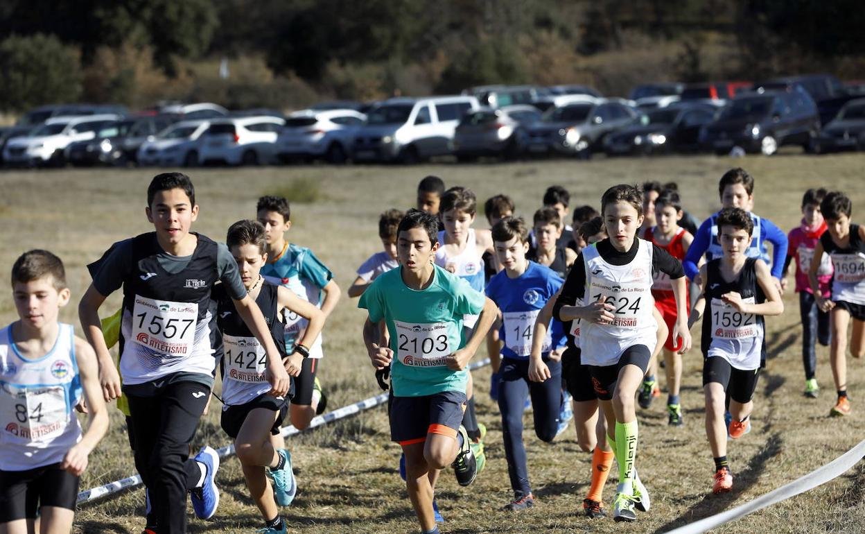 Escolares riojanos, en una competición en enero de este año.