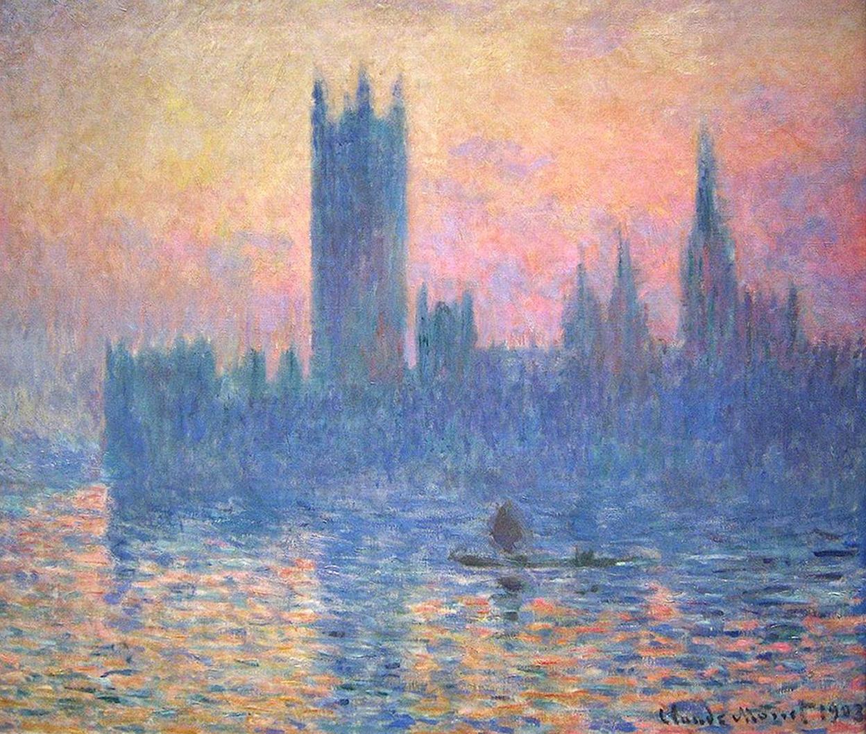 'Londres, el Parlamento. Boquete de sol en la niebla', obra de Monet. 