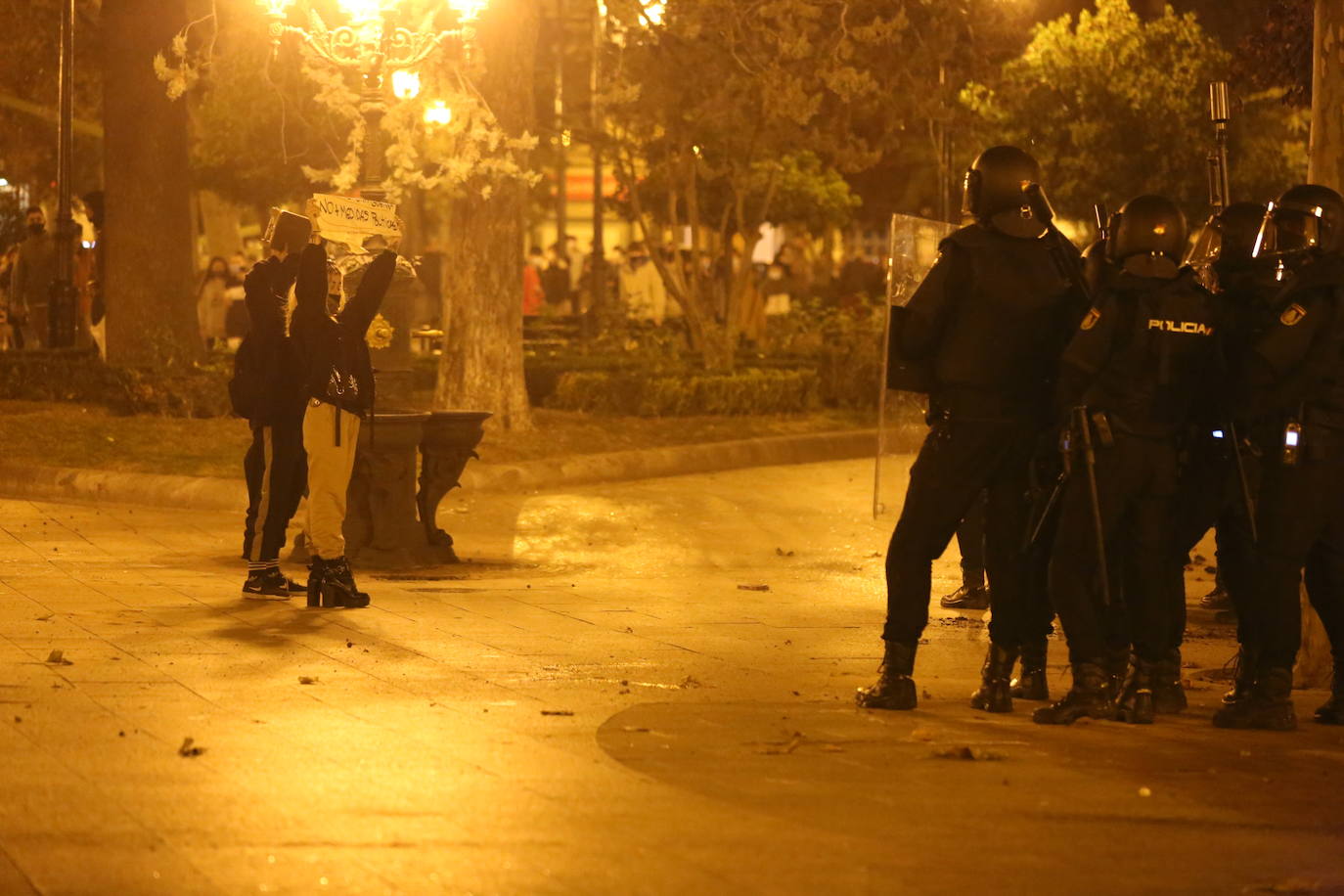 La capital riojana ha vivido este sábado una tensa jornada