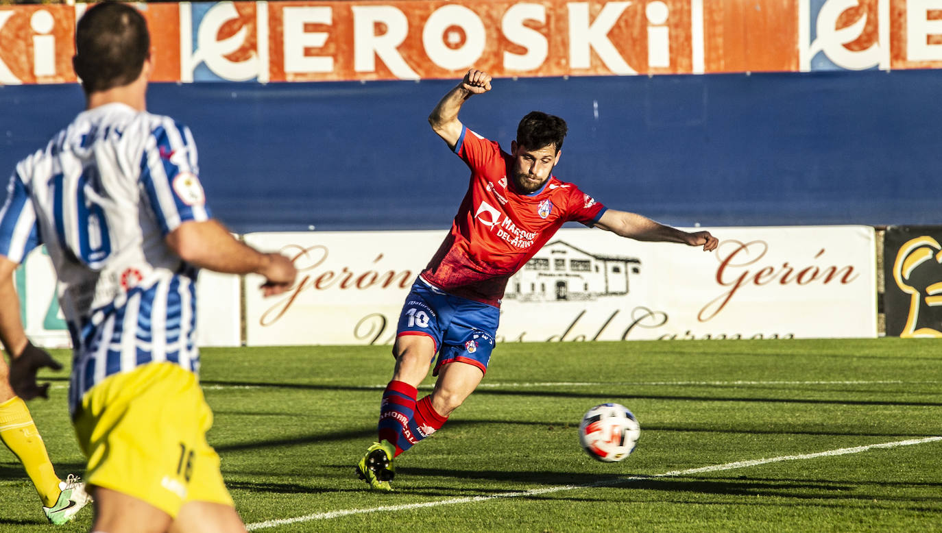 Los riojabajeños se sitúan líderes tras ganar al bloque navarro con un gol de Fran Sota