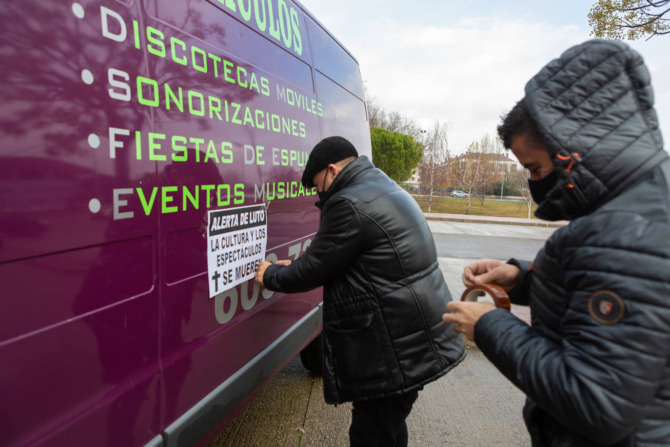 Manifestación de los profesionales del sector eventos, en Logroño.