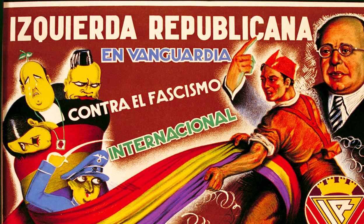 Azaña en un cartel de Izquierda Republicana diseñado en 1937 por Petit Guillén. 