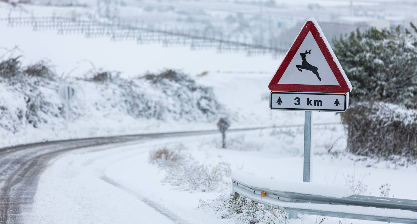 Municipios como Uruñuela, Najera, Sotés, Ventosa o Navarrete han recibido a la nieve en este 2 de enero