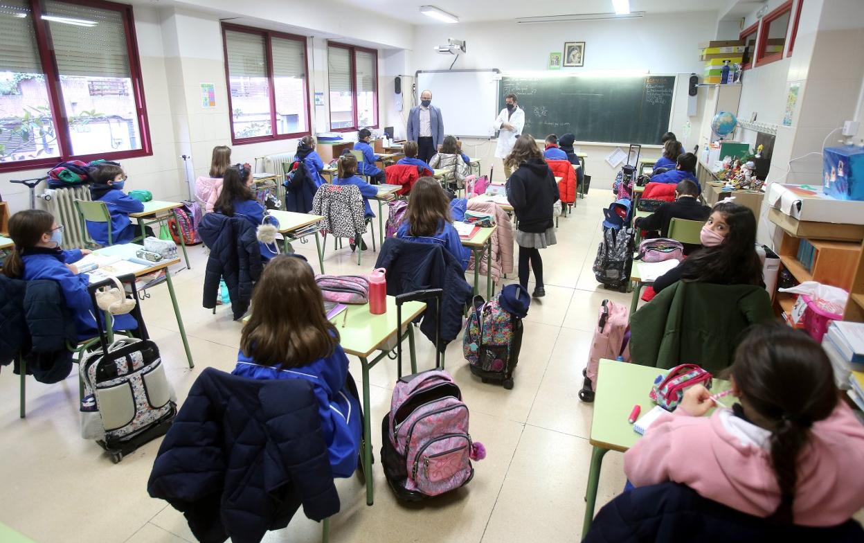 Ayer, en una de las clases de Nuestra Señora del Buen Consejo (Agustinas). 