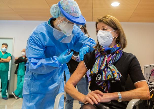 Vacunación en el hospital San Pedro de Logroño 