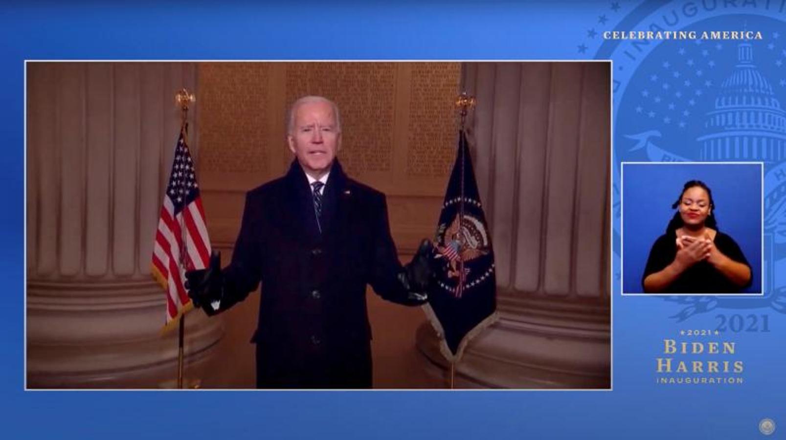 Biden agradece su apoyo a los artistas que han participado en la gala de su investidura.