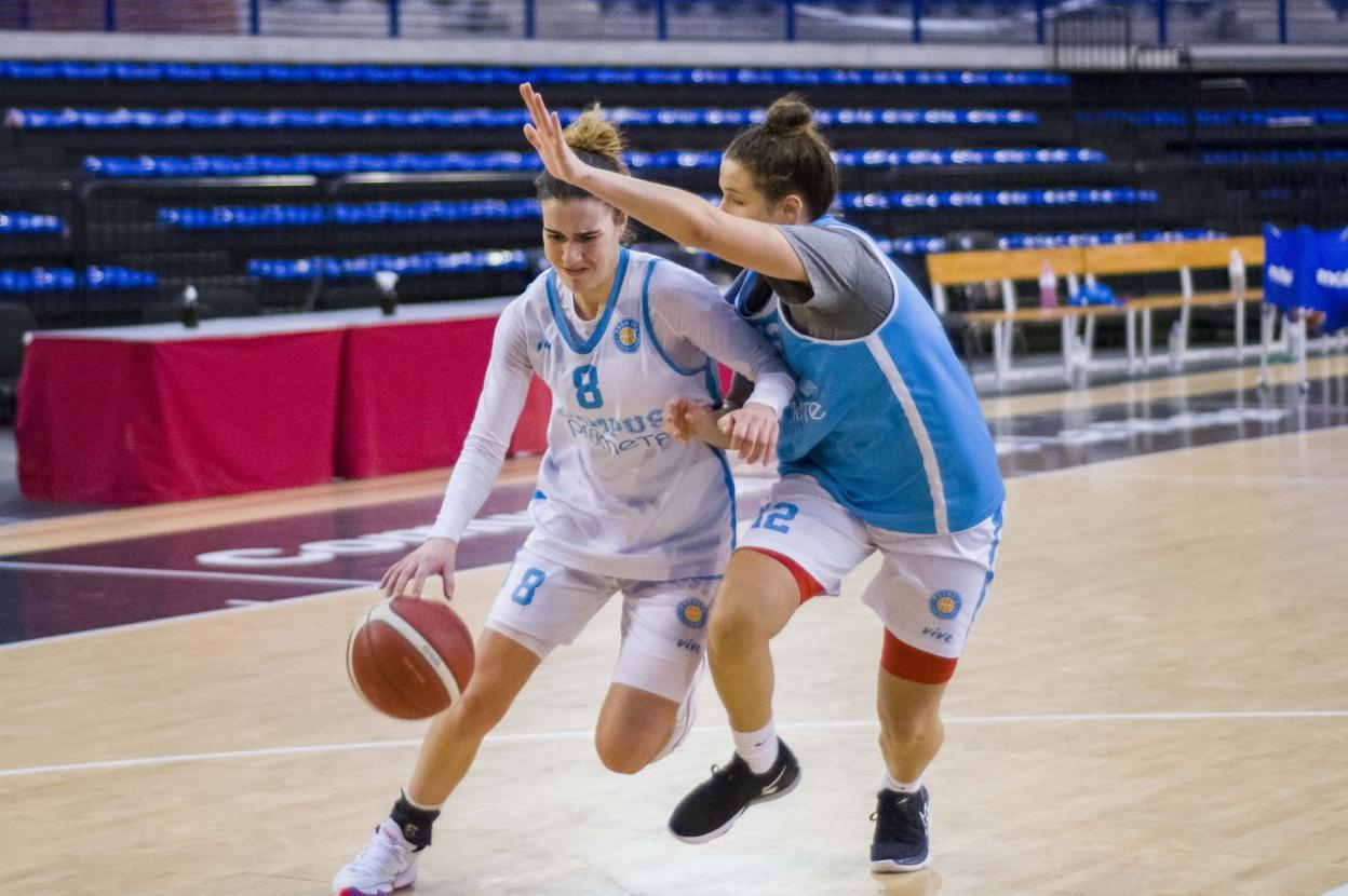 Barneda y Alarcón, durante un entrenamiento de la semana pasada . 