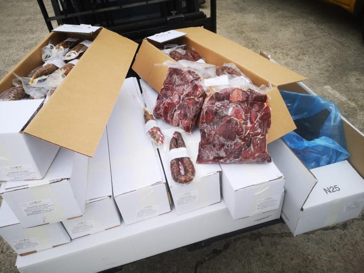 El material donado al Banco de Alimentos para los más necesitados. 