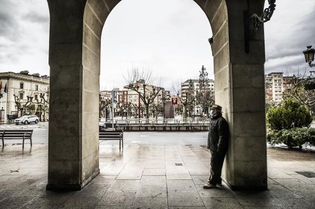 Federico Soldevilla, ayer por la mañana en el centro de Logroño tras conversar con Diario LA RIOJA. 