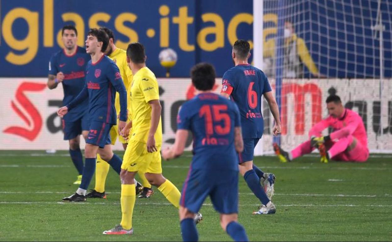 Joao Félix celebró con rabia su gol al Villarreal.