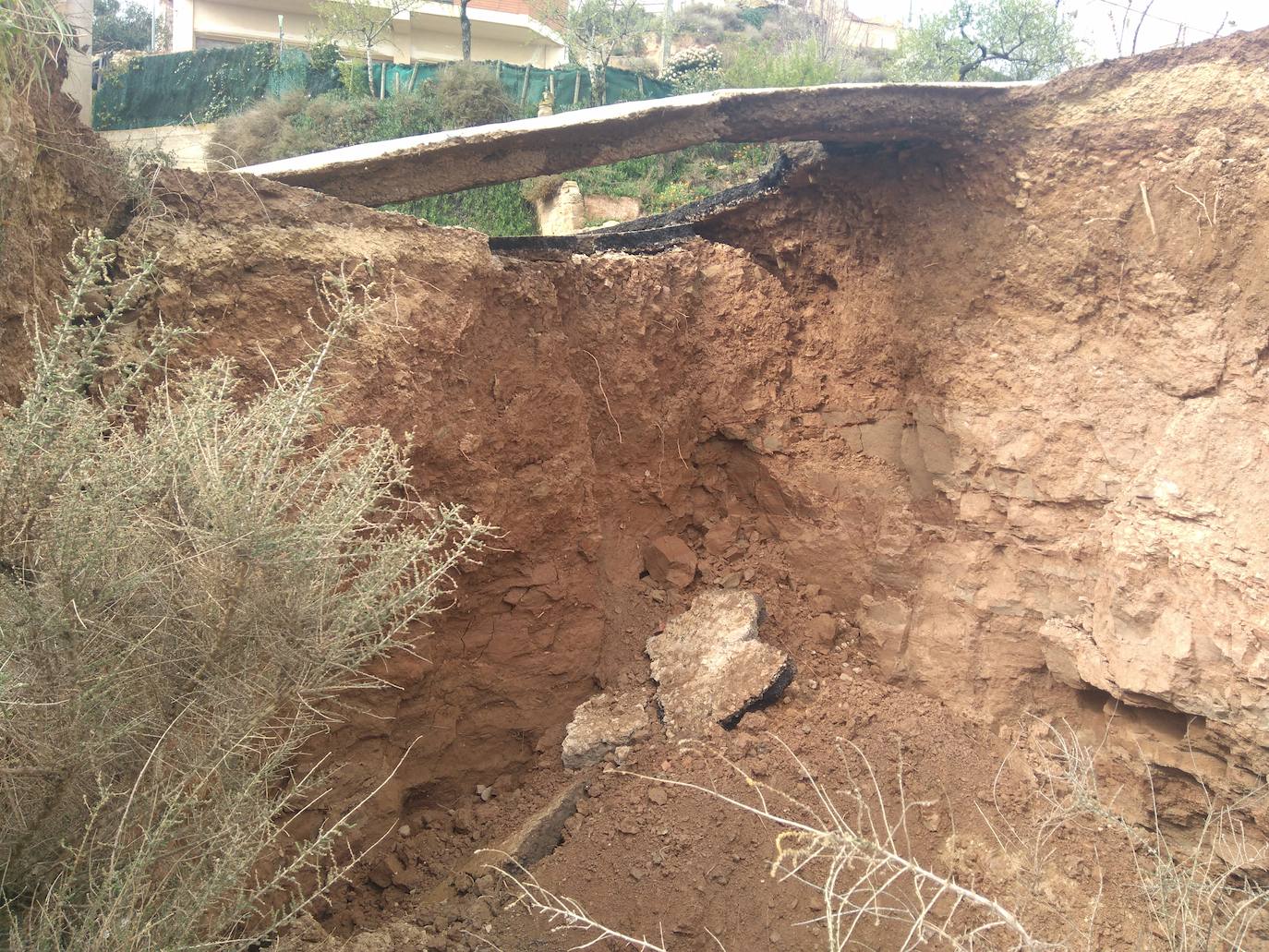 Fotos: Hundimiento de una calle en Ausejo