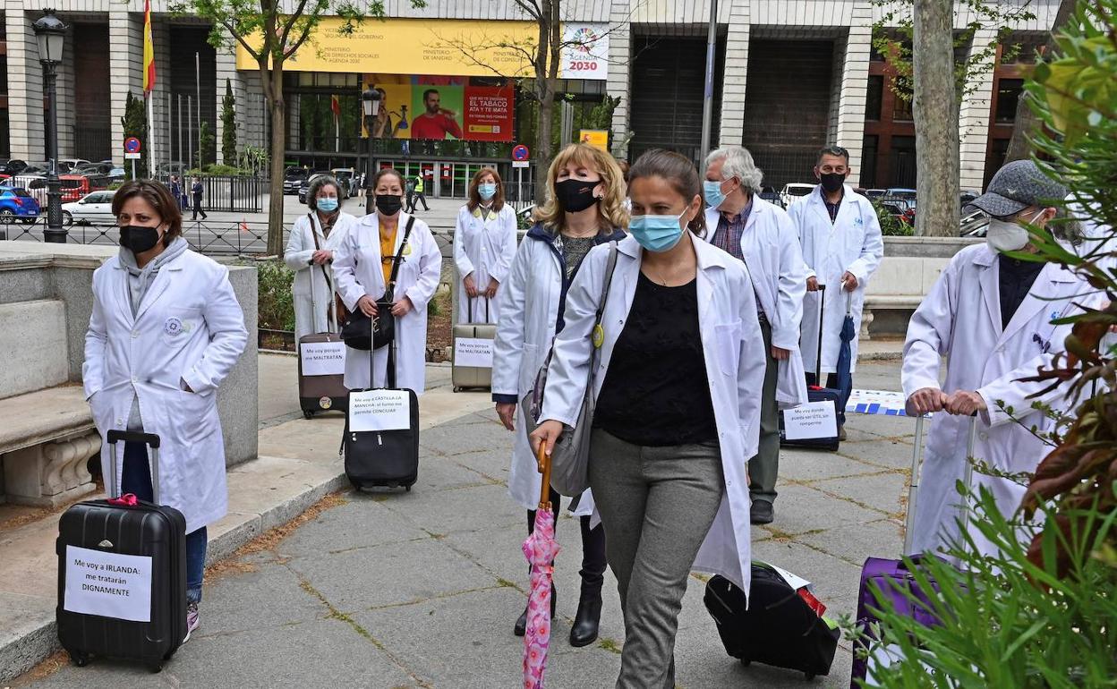 Manifestación de médicos en Madrid.