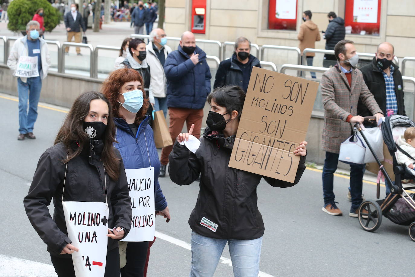 Fotos: Manifestación contra los megaparques eólicos, organizada por la Plataforma por el Desarrollo Sostenible del Alto Cidacos en Logroño