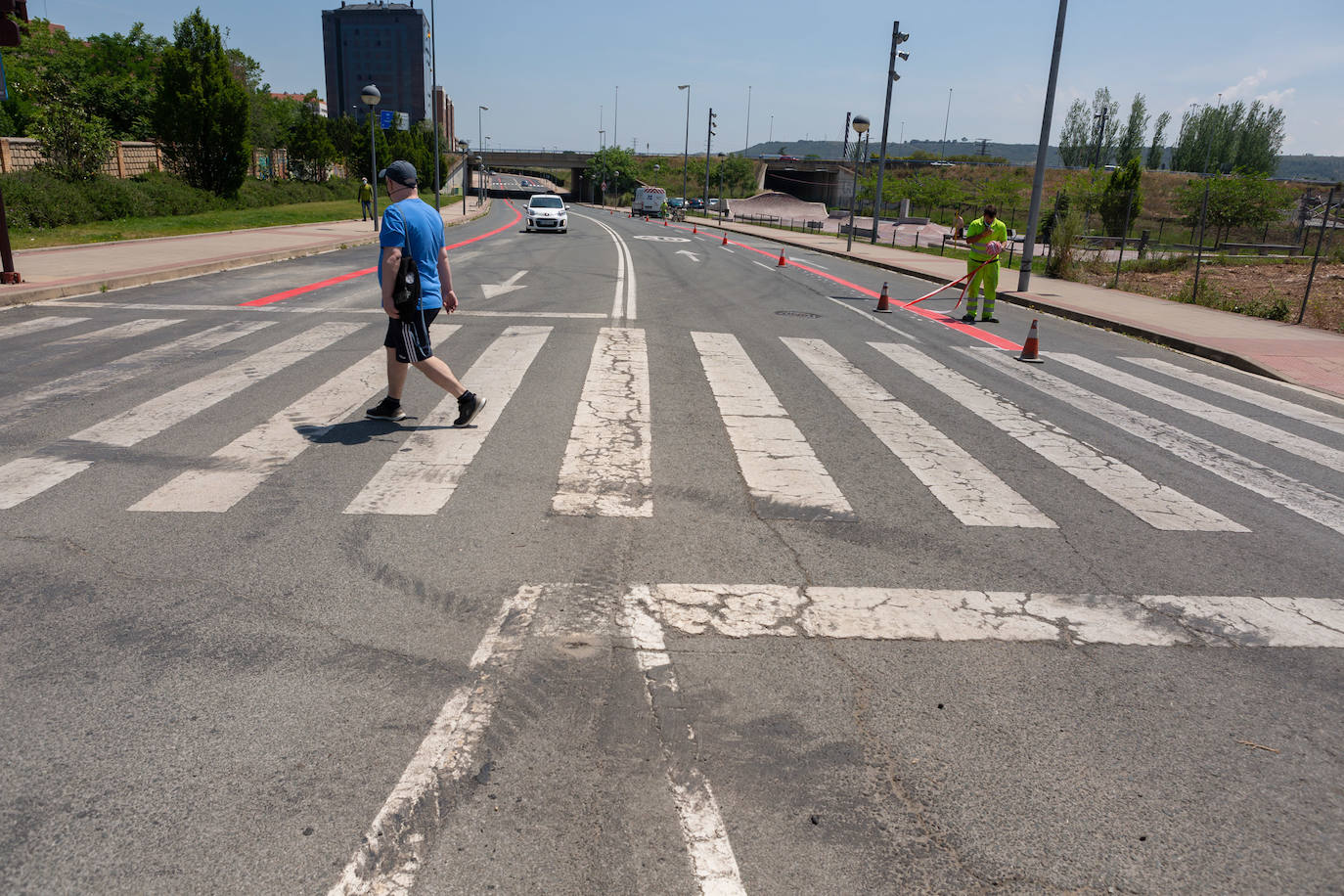 Fotos: El estado de las obras del Eje ciclista Los Lirios-El Cubo en Logroño