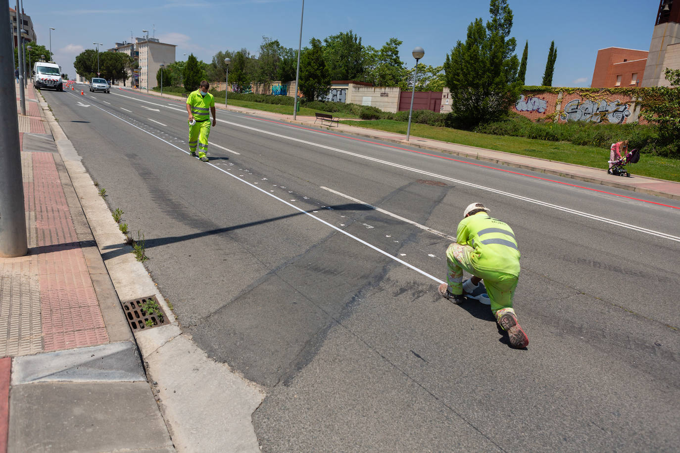 Fotos: El estado de las obras del Eje ciclista Los Lirios-El Cubo en Logroño