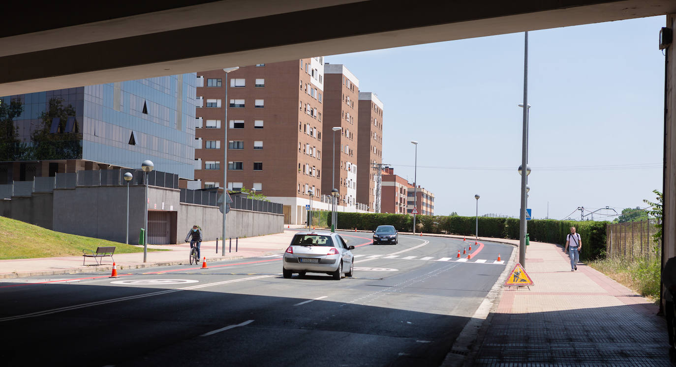 Fotos: El estado de las obras del Eje ciclista Los Lirios-El Cubo en Logroño