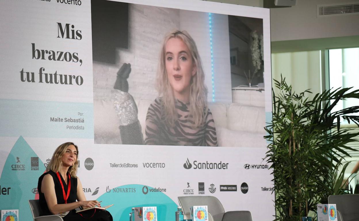 Tilly Lockey , durante su intervención en Santander WomenNOW. 