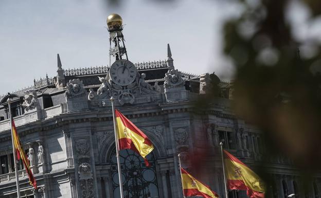 Exterior del edificio del Banco de España. 