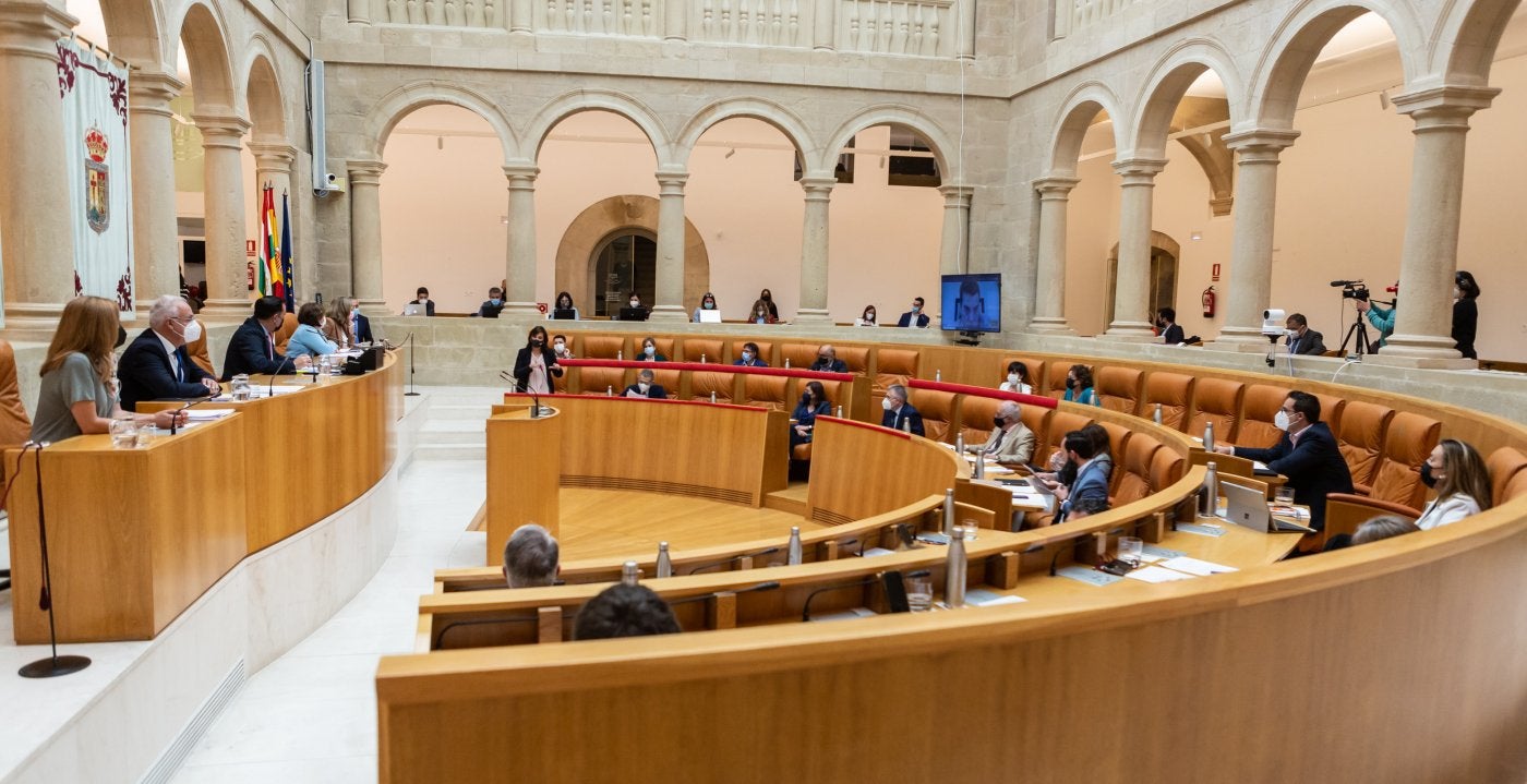 Panorámica del hemiciclo riojano durante la reciente celebración de uno de los plenos. 