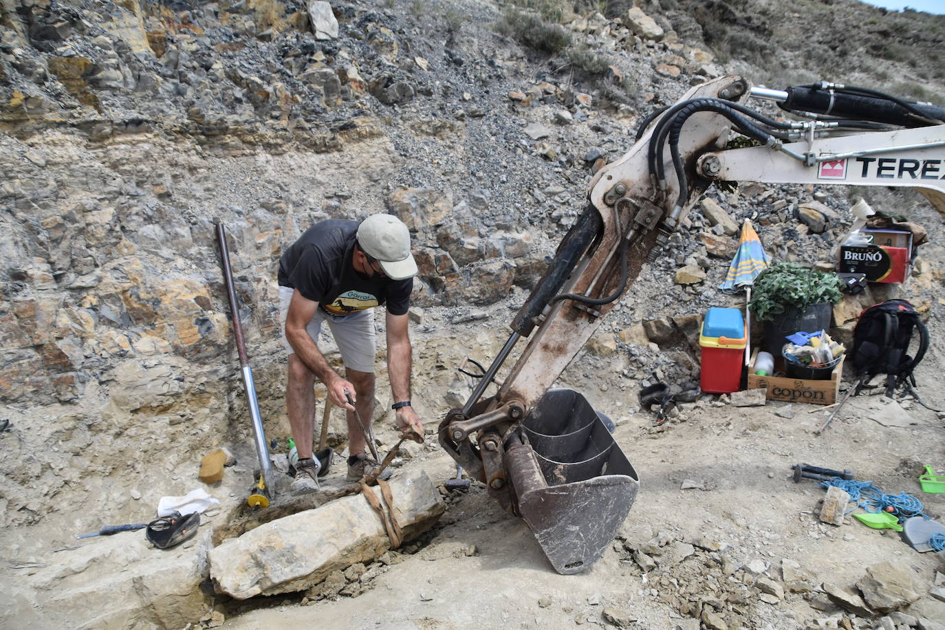 Los responsables del Museo de Dinosaurios de Salas de los Infantes visitaron ayer el yacimiento y el Centro de Interpretación Paleontológica de La Rioja de Igea