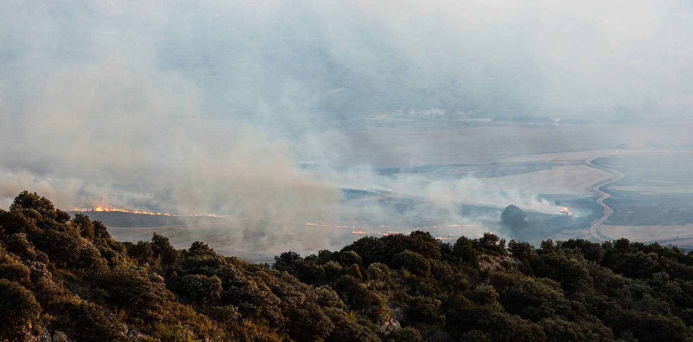 Fotos: La Rioja pide el despliegue de varios helicópteros, aviones e hidroaviones para la extinción del incendio en el Yerga