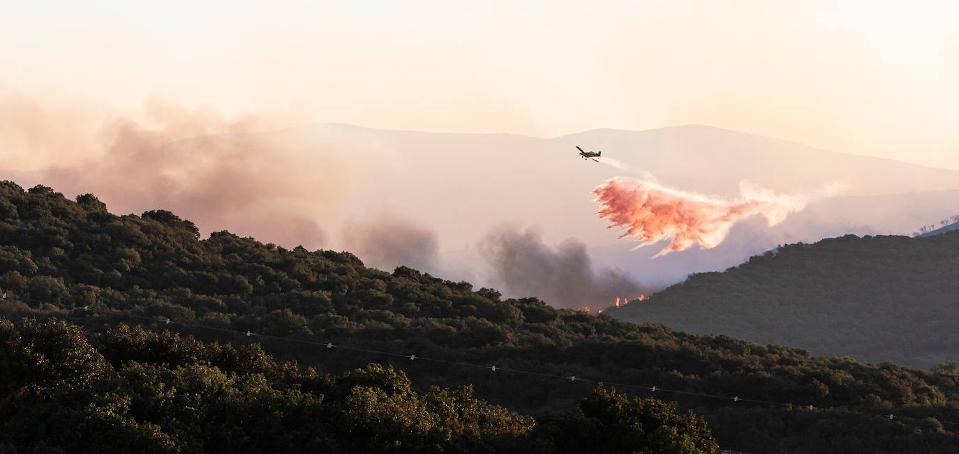 Fotos: La Rioja pide el despliegue de varios helicópteros, aviones e hidroaviones para la extinción del incendio en el Yerga