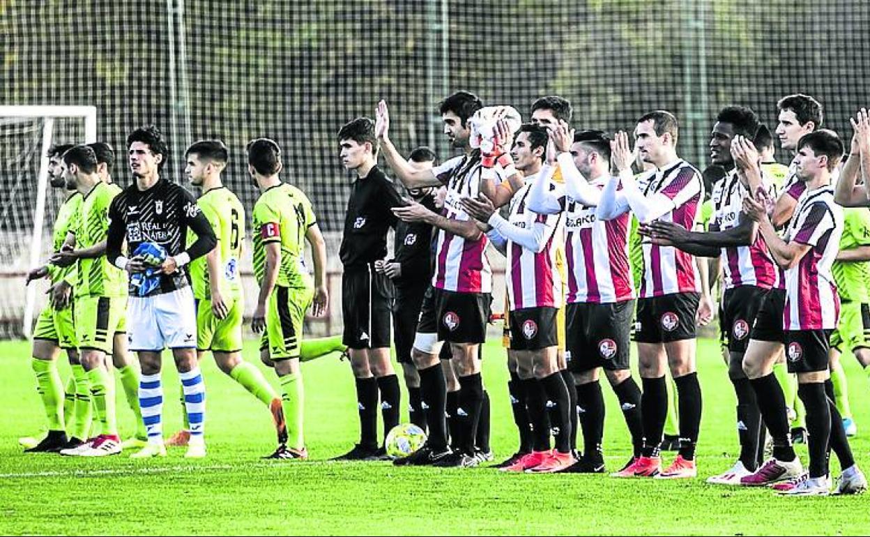 Equipos del Náxara y la SD Logroñés que se midieron en 2019. 