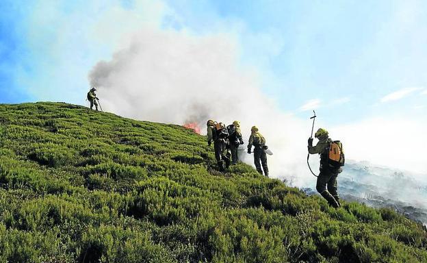 Año 2017. Labores de extinción del incendio.