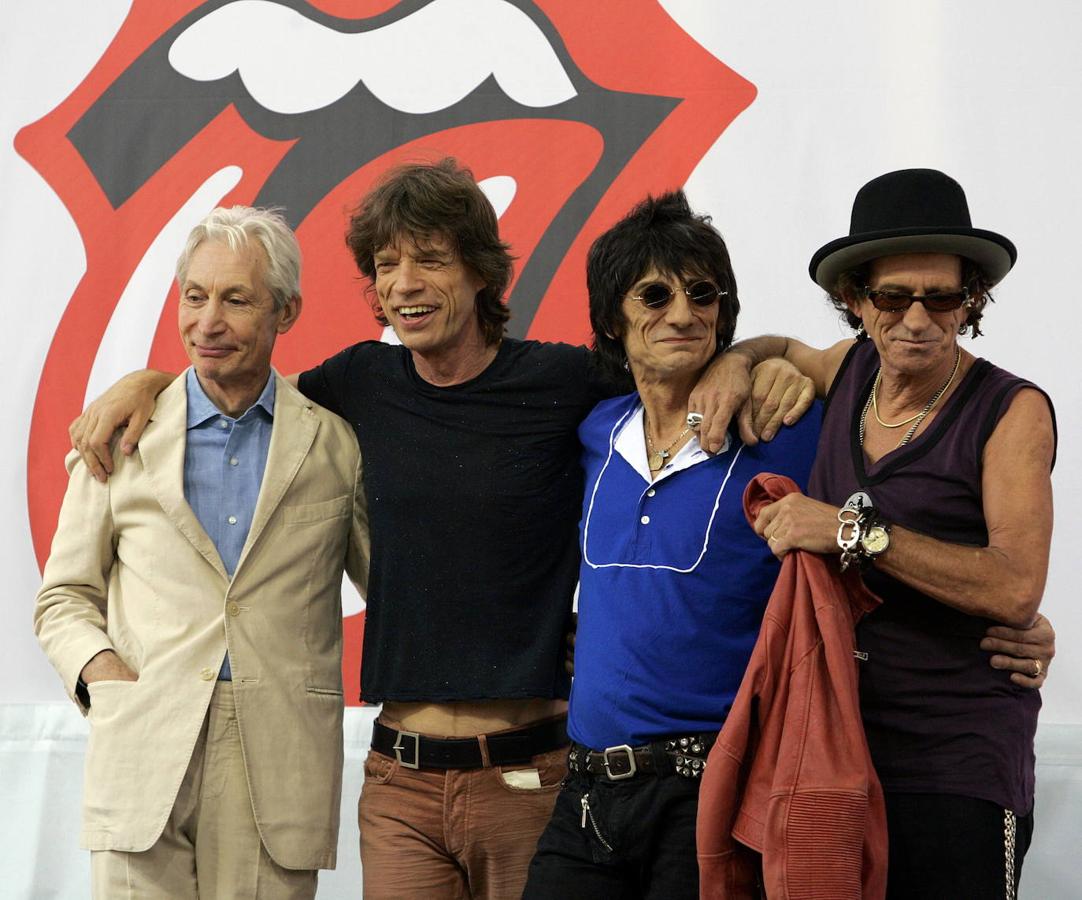 Los Rolling Stones posan en 2005 tras un acto en Nueva York. 