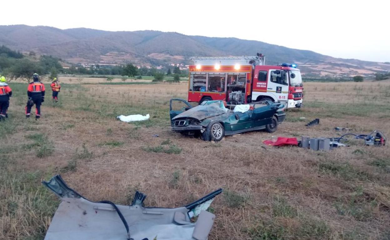 Estado en el que ha quedado el coche tras el accidente. 