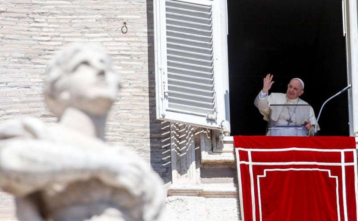 El Papa, este domingo durante la misa del Angelus. 