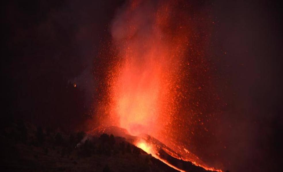 La erupción del volcán de La Plama. 