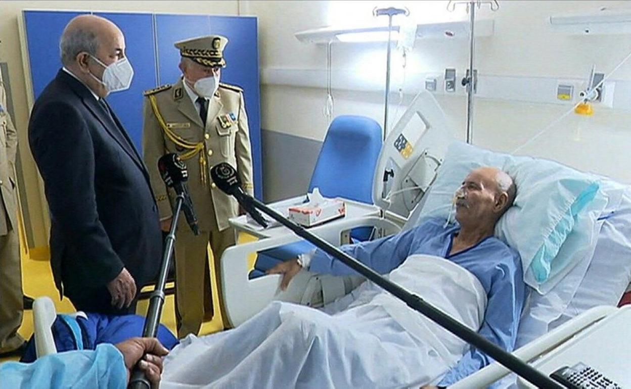 Brahim Gali, en el hospital de Argel al que fue trasladado tras su estancia en Logroño.