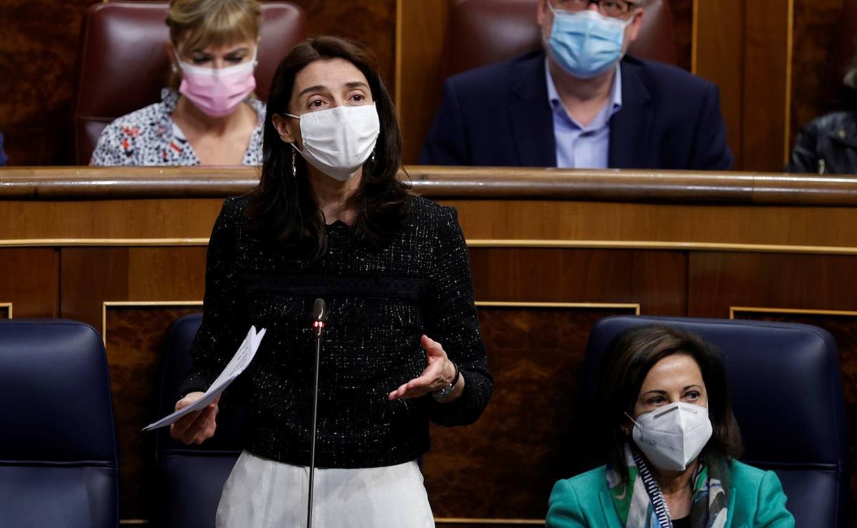 La ministra de Justicia, Pilar Llop, en su intervención en el Congreso,