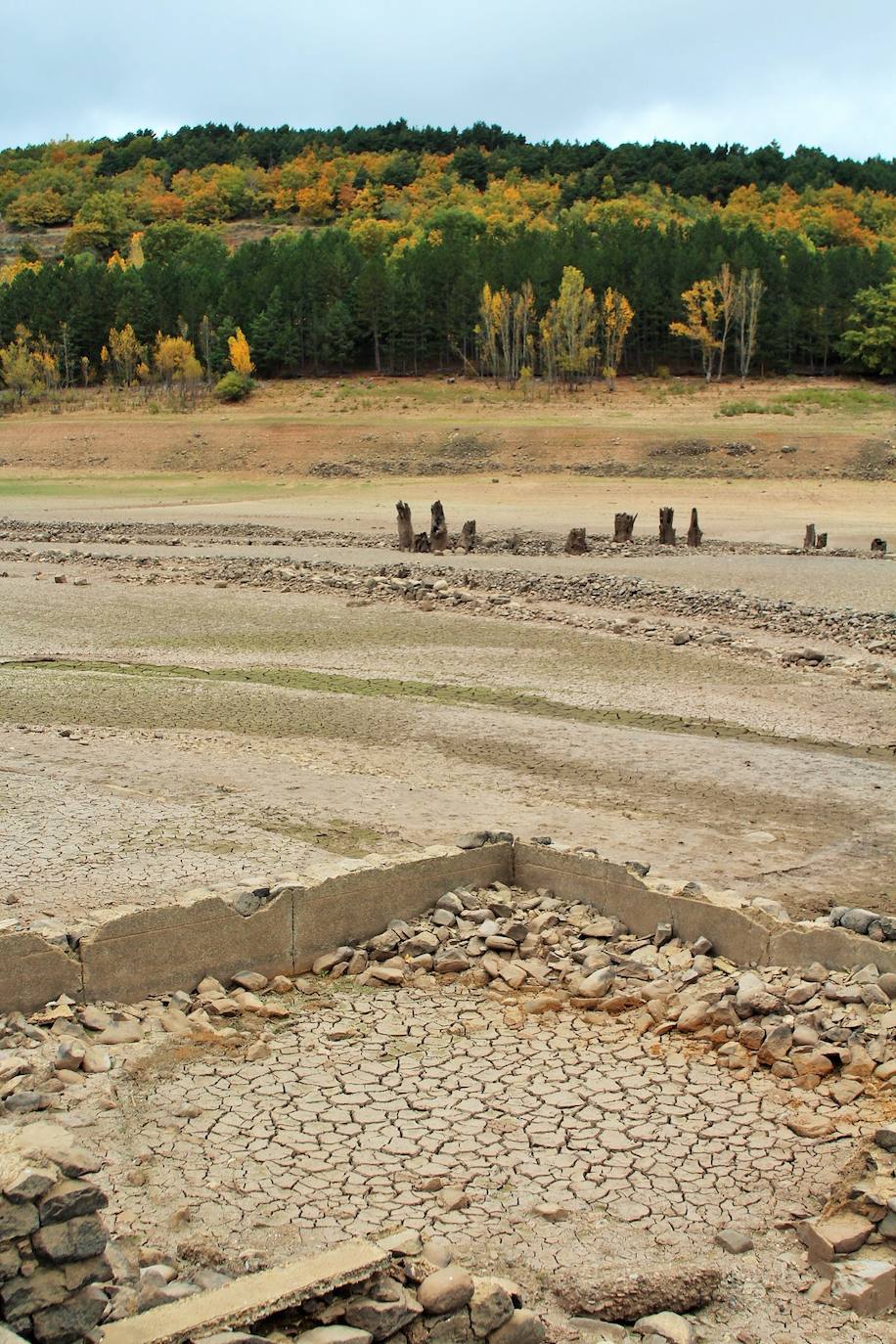 Fotos: El bajo volumen de agua del González Lacasa deja ver Los Molinos