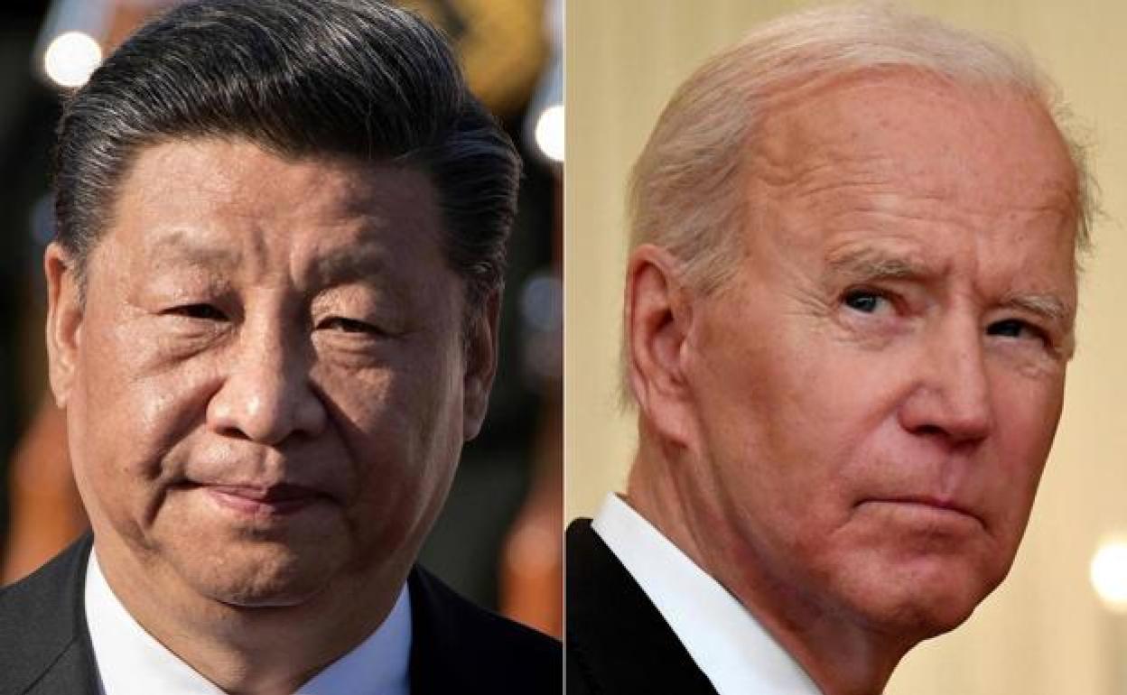 Xi Jinping y Joe Biden. 