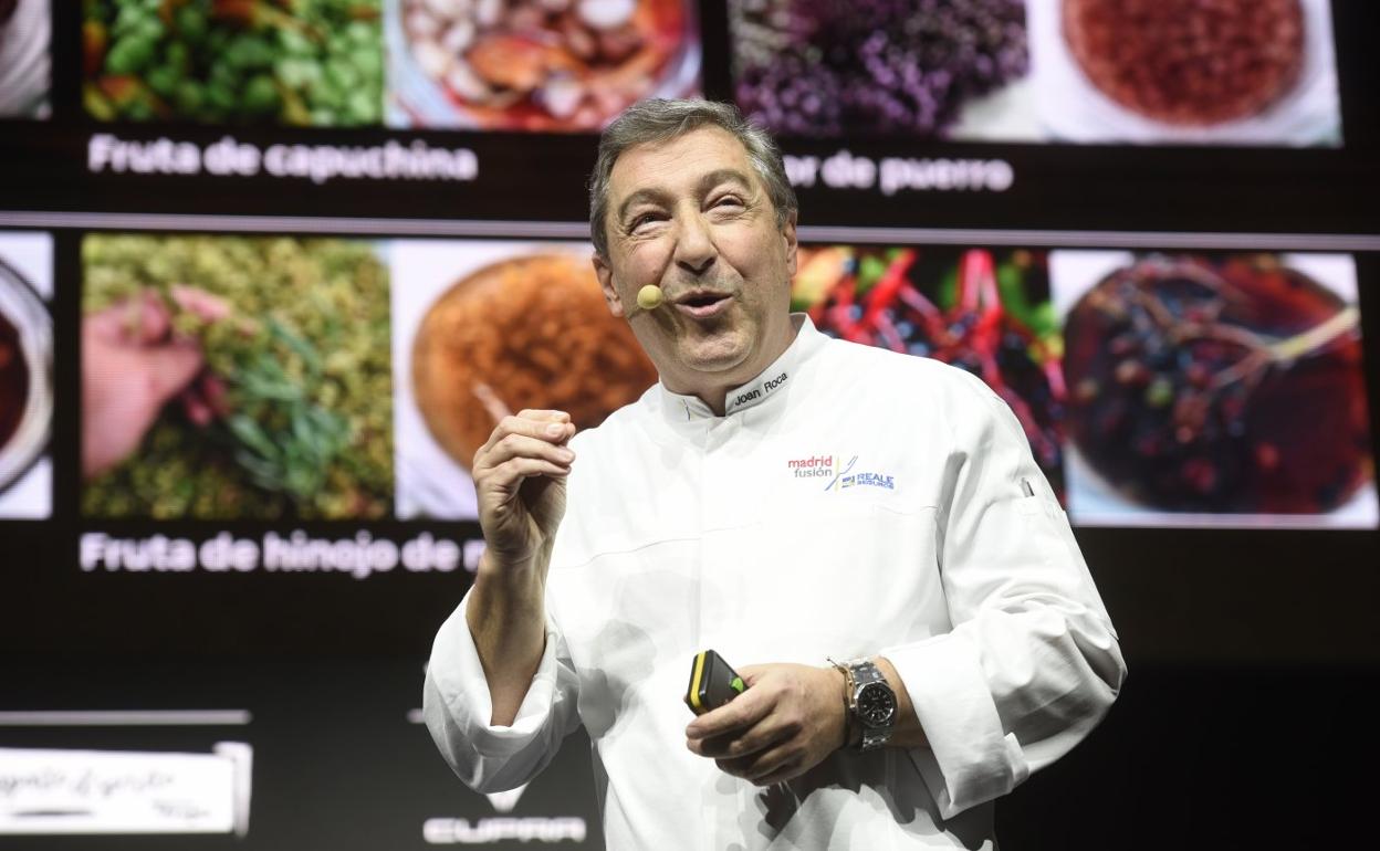 Joan Roca, durante una de sus exposiciones en el último 'Madrid Fusión'. 