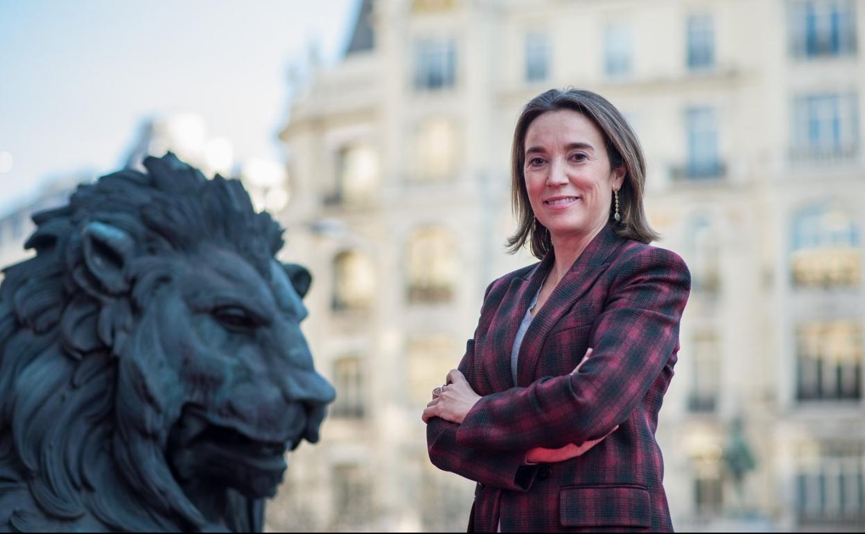 Cuca Gamarra, este viernes en el Congreso de los Diputados. 