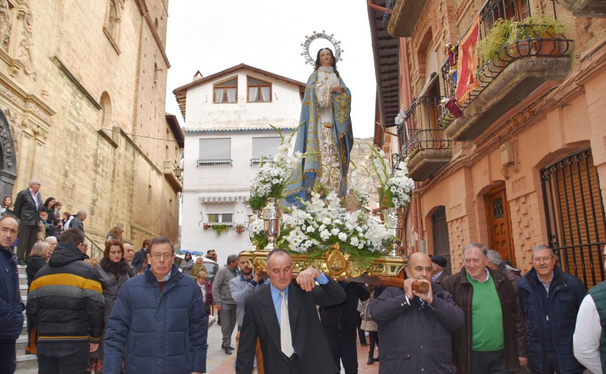 Procesión de la fiesta de la Inmaculada en Cervera. 