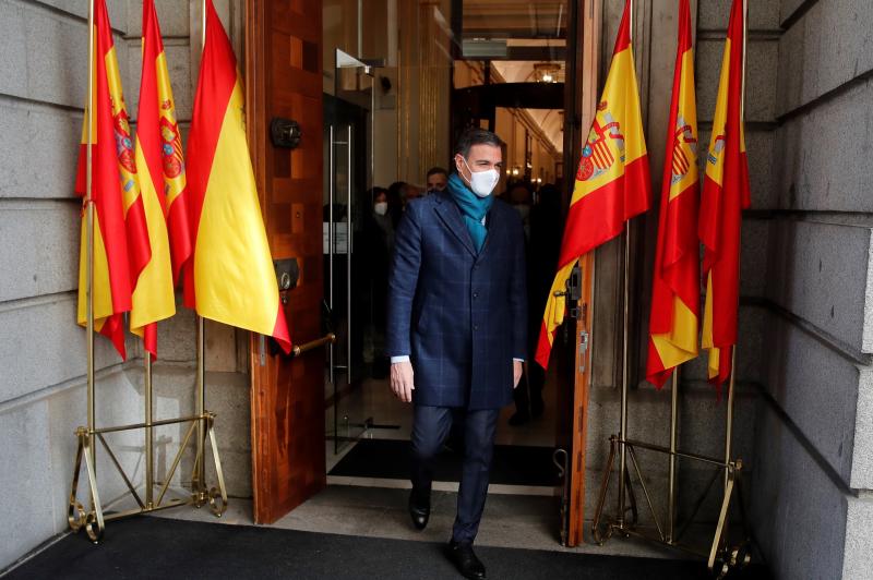 El Presidente del Gobierno, Pedro Sánchez, hoy en el Congreso para la celebración del 43 aniversario de la constitución. 