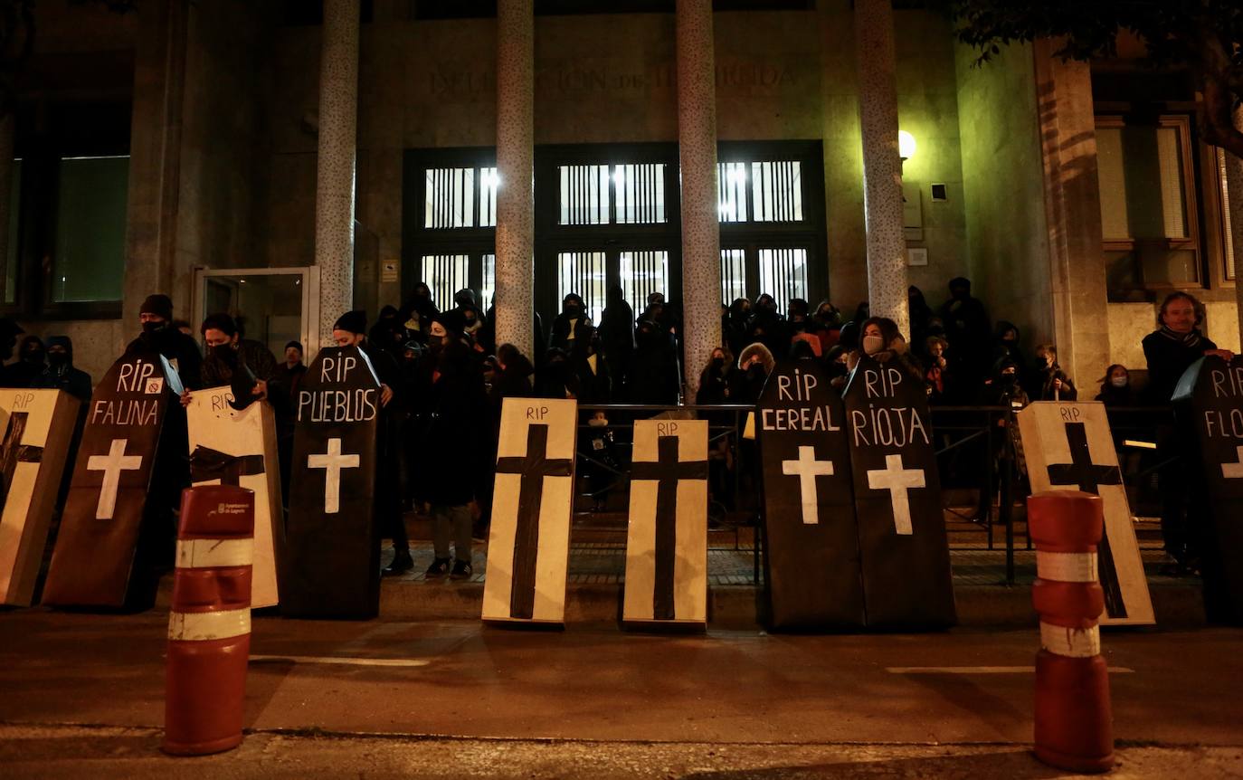 Fotos: La protesta contra las eólicas recorre las calles de Logroño