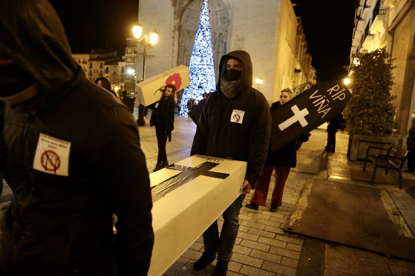 Fotos: La protesta contra las eólicas recorre las calles de Logroño