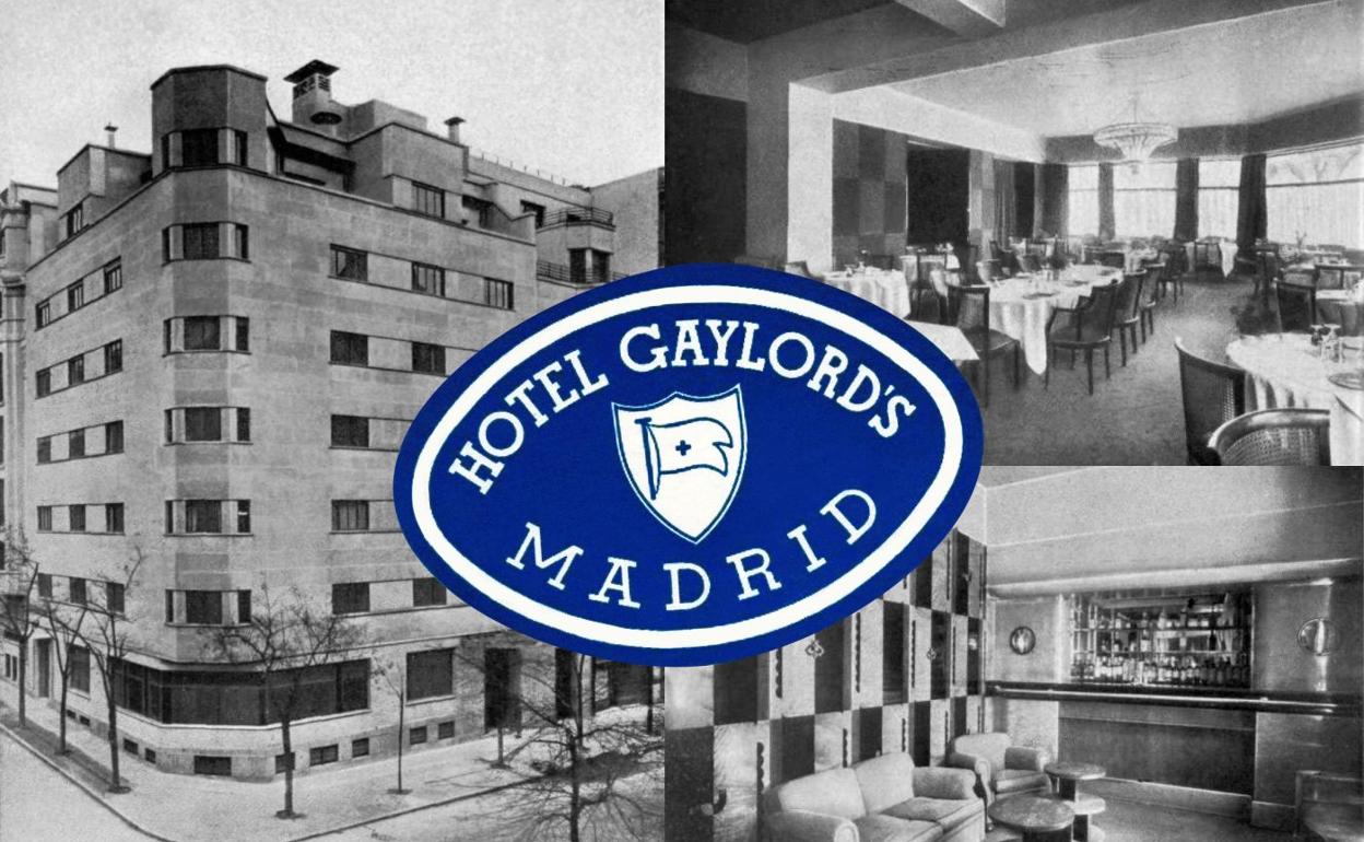 Exterior, comedor y bar del Gaylord's, en la calle Alfonso XI de Madrid. 