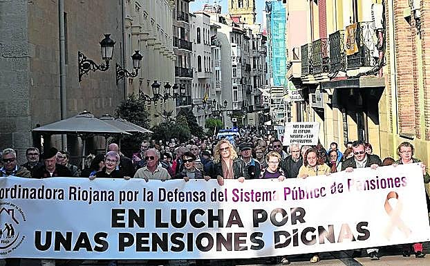 Manifestación por las pensiones en Logroño
