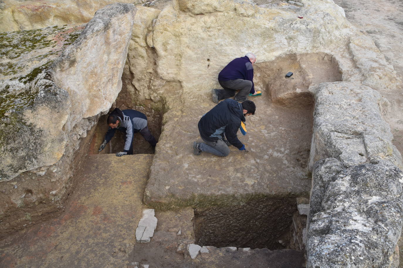 La campaña de mantenimiento del yacimiento arqueológico de Contrebia Leucade ha concluido con importantes novedades como el hallazgo de un lagar en el sector norte. 