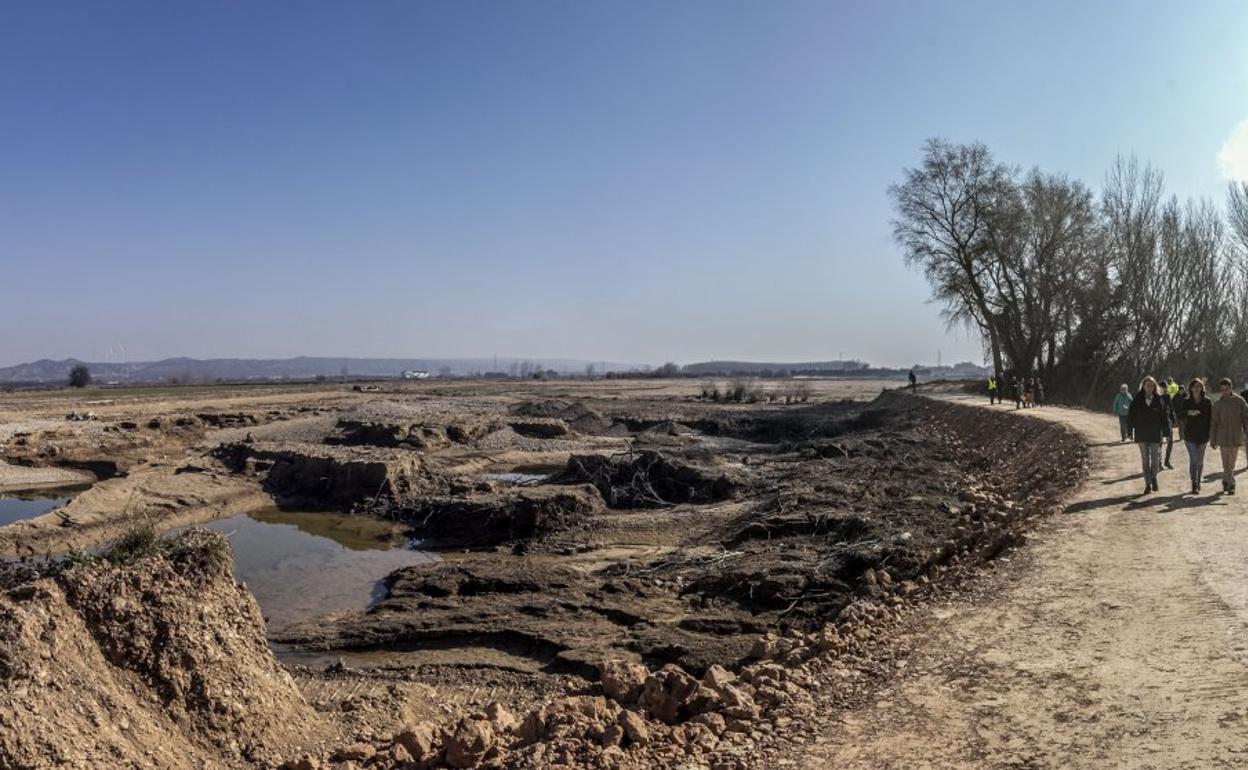 Una de las zonas que se vio afectada por la crecida del pasado mes de diciembre en la ribera alfareña. 