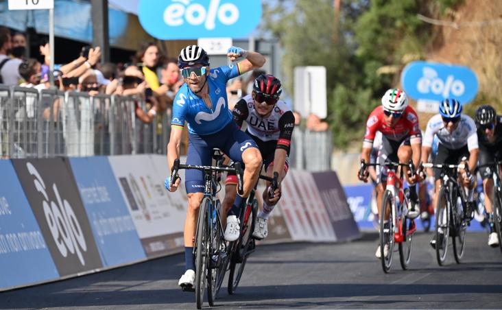 El ciclista murciano en la tercera etapa del Tour de Sicilia.