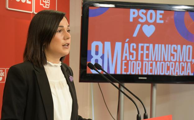 Naiara Hernáez, este martes, en el PSOE.