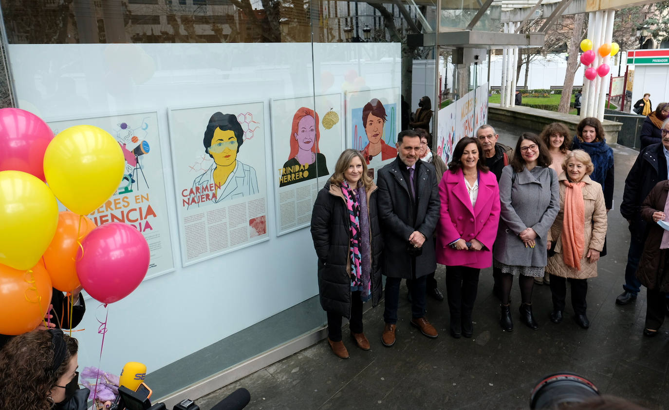 Seis riojanas asoman a las exposición 'Mujeres en la Ciencia en La Rioja', cuyos retratos ilustrados por la también riojana Tamara Mendaza se pueden ver en El Espolón logroñés (en el escaparate de la Oficina de Turismo) hasta el próximo 2 de mayo. 