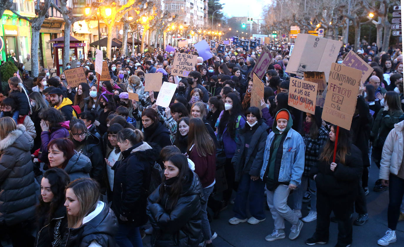 Fotos: La marea morada recorre las calles de Logroño en un esperado 8M